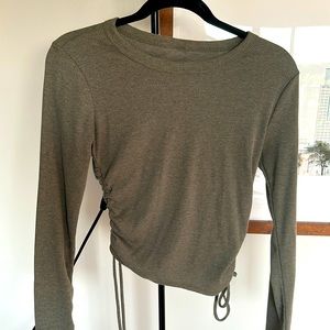 Muted Olive Green Top w/ Side Ties